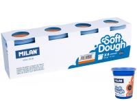 Opakowanie Ciastolina Milan basic 4 słoiczki x 116 g pomarańczowa