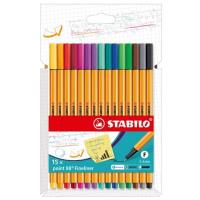 Opakowanie Cienkopis Point 88 etui 15 kolorów STABILO