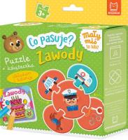 Co pasuje? Zawody. Puzzle + książeczka. Autor: Podgórska Anna. SmakLiter.pl Okładka książki Co pasuje? Zawody. Puzzle + książeczka