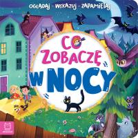 Co zobaczę w nocy. Oglądaj, wskazuj, zapamiętuj. Autor: Sylwia Kajdana. SmakLiter.pl Okładka książki Co zobaczę w nocy. Oglądaj, wskazuj, zapamiętuj