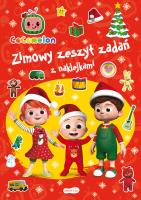 Cocomelon. Zimowy zeszyt zadań z naklejkami. Autor: Opracowanie zbiorowe. SmakLiter.pl Okładka książki Cocomelon. Zimowy zeszyt zadań z naklejkami