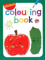 Okładka książki Colouring book z naklejkami. Jabłko i ogórek