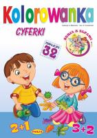 Cyferki. Kolorowanka. Autor: Kruszewski Włodzimierz, Ernest Błędowski. SmakLiter.pl Okładka książki Cyferki. Kolorowanka