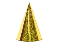 Czapeczki holograficzne złote 16cm 6szt. Wydawca: PartyDeco. SmakLiter.pl Opakowanie Czapeczki holograficzne złote 16cm 6szt