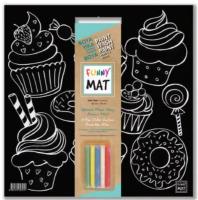 Opakowanie Czarna mata Strigo Funny Mat Ciastka  40x40 cm + kreda