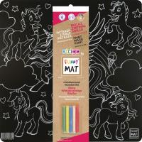 Opakowanie Czarna mata Strigo Funny Mat Unicorns  40x40 cm + kreda