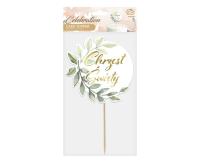 Opakowanie Dekoracja na tort Chrzest Święty listki 14cm