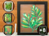 Opakowanie Dekoracja - obraz liście malowane na szkle MIX