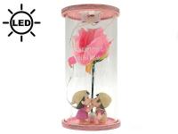 Opakowanie Dekoracja Róża w tubie ze światłem LED