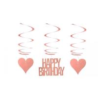 Dekoracja urodzinowa różowe świderki serca 3szt. Wydawca: GoParty. SmakLiter.pl Opakowanie Dekoracja urodzinowa różowe świderki serca 3szt