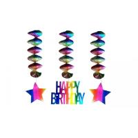 Dekoracja urodzinowa świderki Happy Birthday 3szt. Wydawca: GoParty. SmakLiter.pl Opakowanie Dekoracja urodzinowa świderki Happy Birthday 3szt