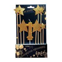 Opakowanie Dekoracja urodzinowa - świeczka i gwiazdy 8szt