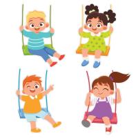 Opakowanie Dekoracja wiosenna Dzieci na huśtawkach