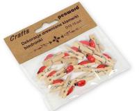 Opakowanie Dekoracje drewniane klamerki biedronki 15szt