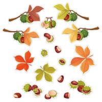 Opakowanie Dekoracje jesienne dwustronne - Kasztany 18szt