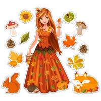 Opakowanie Dekoracje jesienne dwustronne - Pani jesień 10el