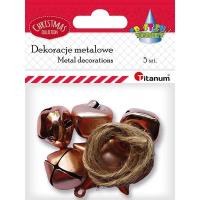 Opakowanie Dekoracje metal dzwoneczki gwiazdka + sznurek 5szt