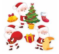 Opakowanie Dekoracje okienne dwustronne-Duże Mikołaje 01 6szt