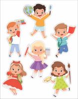 Opakowanie Dekoracje okienne dwustronne - Dzieci 01 6szt