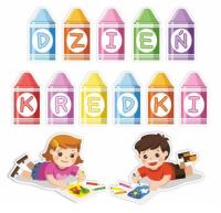 Opakowanie Dekoracje okienne dwustronne-Dzień Kredki 01 13szt