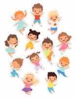 Opakowanie Dekoracje okienne dwustronne - Wesołe dzieci 12szt