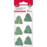 Opakowanie Dekoracje samoprzylepne drewniane 3D choinki 6szt