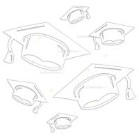 Opakowanie Dekoracje szkolne - birety witraże XXL 6el