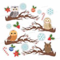 Opakowanie Dekoracje zimowe - Sowy na gałęzi 18el