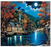 Opakowanie Diamentowa mozaika Dom nad jeziorem nocą NO-1008292