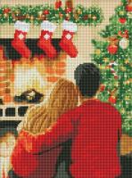 Opakowanie Diamentowa mozaika - Dwoje przy kominku 30x40cm