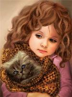 Opakowanie Diamentowa mozaika Dziewczynka z kotem 60769