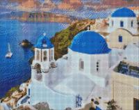 Diamentowa mozaika - Malownicze Santorini 40x50cm. Wydawca: Ideyka. SmakLiter.pl Opakowanie Diamentowa mozaika - Malownicze Santorini 40x50cm
