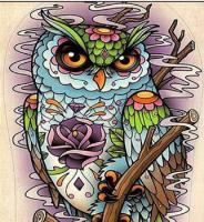 Opakowanie Diamentowa mozaika sowa z rysunkami kwiatów abstrakcja NO-1007752