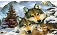 Opakowanie Diamentowa mozaika wilki rodzinka  zimą NO-1005263