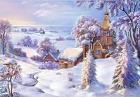 Opakowanie DIAMENTOWA MOZAIKA ZIMA KOŚCIÓŁ W ŚNIEGU NO-2000742