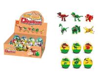 Opakowanie Dino klocki w jajku 11 cm mix