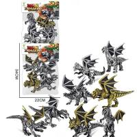 Opakowanie Dinozauro-smoki srebrne i złote 8szt