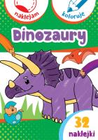Dinozaury. Naklejam i koloruję. Autor: Małecki Aleksander. SmakLiter.pl Okładka książki Dinozaury. Naklejam i koloruję