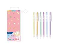 Opakowanie Długopisy żelowe 0.5mm 6szt mix kolorów DELI