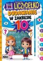 Dodawanie w zakresie 10. Liczydełko. Autor: Elżbieta Dędza-Mozol. SmakLiter.pl Okładka książki Dodawanie w zakresie 10. Liczydełko