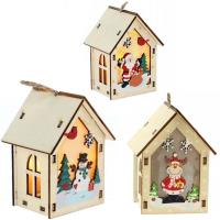 Opakowanie Domek drewniany lampion ze światłem MIX