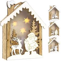 Opakowanie Domek świąteczny drewniany ze światłem MIX