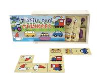 Opakowanie Domino obrazkowe drewniane pojazdy 15x8,5x4cm