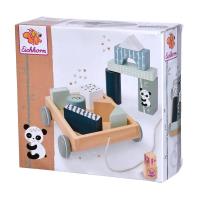 Opakowanie Drewniana taczka z klockami