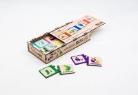 Drewniana układanka - Literowa. Wydawca: PuzzleOK. SmakLiter.pl Opakowanie Drewniana układanka - Literowa