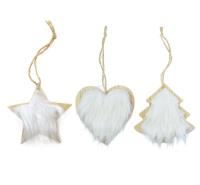 Opakowanie Drewniana zawieszka z futerkiem