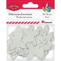 Opakowanie Drewniane anioły ażurowe białe 15szt