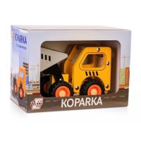 Opakowanie Drewniane auto z oponami - koparka