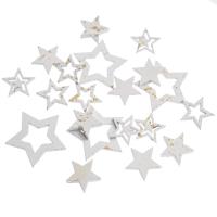 Drewniane gwiazdki białe złocone 20szt. Wydawca: Dalprint. SmakLiter.pl Opakowanie Drewniane gwiazdki białe złocone 20szt