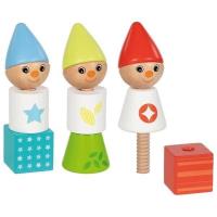 Opakowanie Drewniane klocki - śrubowe krasnale